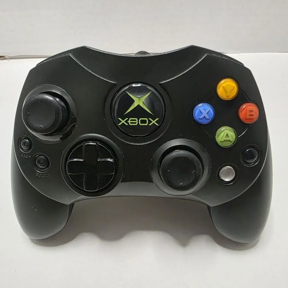 Original Xbox OEM Black S Type Controller Tested Working Microsoft